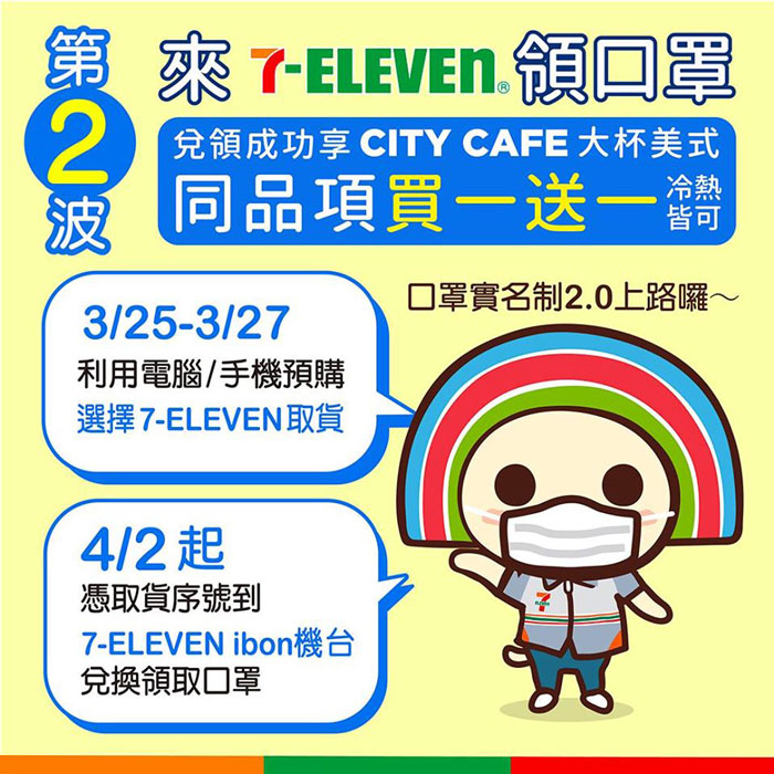 口罩實名制2.0上路 便利超商怎麼選!?領口罩享優惠「咖啡買1送1」!-01